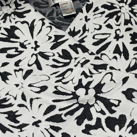 Joseph Ribkoff Monochrome Leaf Pattern Midi Dress In Black and White - Picture 10 of 13